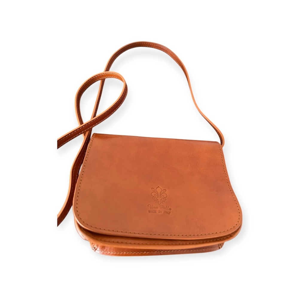 Vera Pelle Classic Tan Italian Leather Crossbody Bag